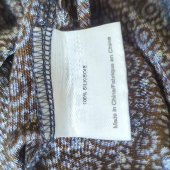 Tory Burch Flavia Blue Multicolored Long Sleeve Silk Dress - Picture 12 of 12